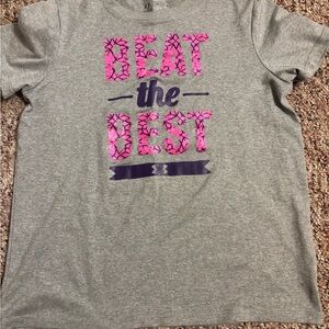 UA Gray T-Shirt with Pink and Purple Graphic